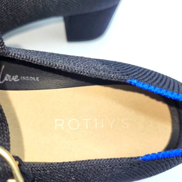 Rothy's Sold At Anthropologie The Mary Jane Heels In Black Size 8.5 - Picture 8 of 16